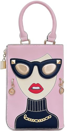 Daisy House Neuheit personalisierte Frauen 3D Damen Gesicht PU Leder Top Griff Satchel Handtaschen Einkaufstasche