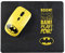 WONDEE Batman 2-in-1 Mouse and Mat Pack - Gaming Accessory Set - Yellow Mouse Pad Combo - Woven Mat & Mouse - Non-slip, Wireless