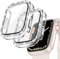 [2Stück] Kamita Diamond Displayschutz Hülle für Apple Watch SE 2023/6/5/4 40mm, Glitzer Hart PC Bumper Case mit Hartglas Displayschutzfolie, Bling Schutzhülle Cover für iWatch6/iWatch5 (Klar-Silber)