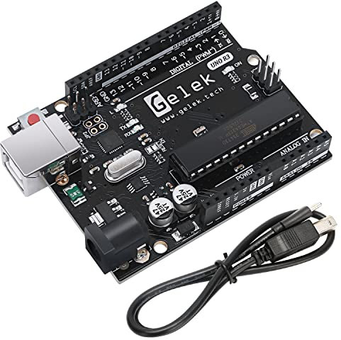 Gelek UNO R3 Microcontroller Board Compatible with Arduino Uno R3, ATmega328P and ATmega16U2 with Type-C Cable, Prototyping Board