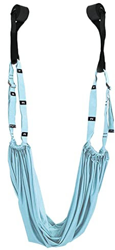 Waist Back Leg Stretch Strap Yoga Fitness Band,Stretching Equipment with Door Anchor for Dance Aerial Yoga Ballet Leg Stretching Exercise (Sky Blue)