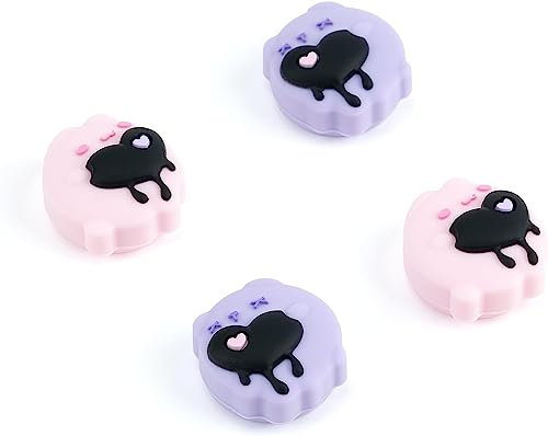 GeekShare 4 Stück Joystick-Daumengriffkappen, niedliche Silikon-Daumenstiftkappen, Kawaii-Bär-förmige Joystick-Abdeckung, kompatibel mit Nintendo Switch/OLED/Switch Lite – Sensitive Heart