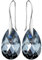 Pear Damen Hakenverschluß Hänge Ohrringe Echtes Silber 925 mit Marken Kristalle Zirkonia - Schmuck Echt Silberne Hängende Ohrhanger für Frauen und Mädchen - Hängeohrringe Ideal Geschenk (Silver Night)