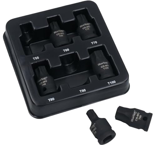 Lot de 6 douilles Torx mâles à choc 1/2 T55 - T100