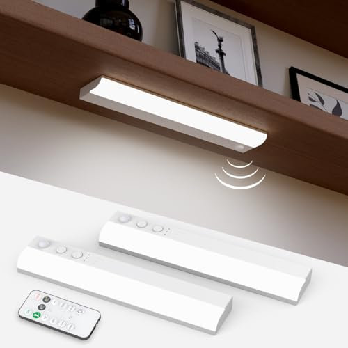 Luce Notturna Sensore Movimento USB, Lampada Armadio LED Ricaricabile Luci Sottopensile con Telecomando Illuminazione Cucina Senza Fili Barra Luminosa LED a Batteria per Sotto Pensile Letto Mobile