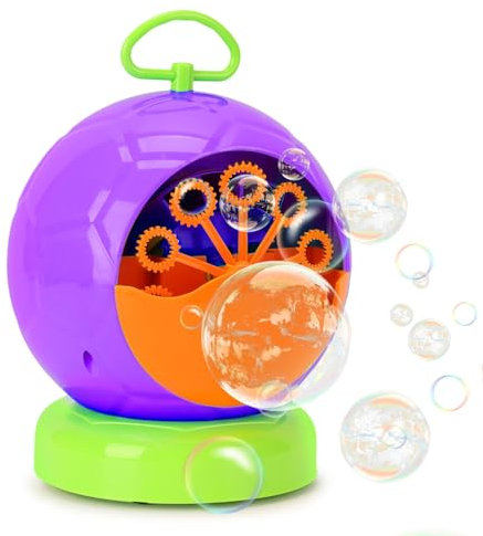 Fansteck Seifenblasenmaschine für Kinder, Kabelloser automatischer Seifenblasenmacher, Tragbare automatische Seifenblasenmaschine für Weihnachten