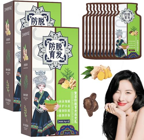 HIDRUO Ginger Plant Extract Anti-Hair Loss Hair Shampoo, Ginger Shampoo for Hair Growth, Safe for Color Treated Hair for all Hair Types (2PCS)