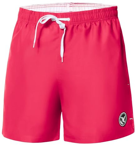 Ladeheid Costume Uomo Mare Corto con Taschino, Medium Drawstring, Fodera in Rete, Costumi da Bagno, Boxer per la Spiaggia, la Piscina e Il Surf LA40-198 (Rosa, 5XL)
