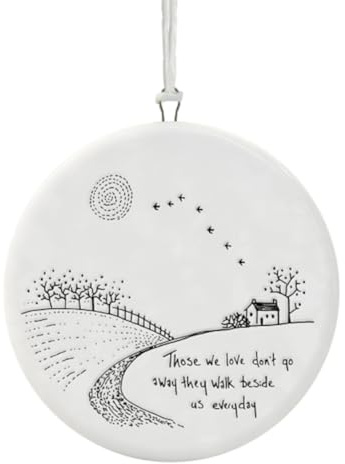 East of India Porcelain Hanger, Those We Love Don't Go Away Gift | A comforting keepsake offering lasting remembrance and treasured memories.