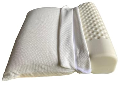 Alpenwolle Reisekissen, Nackenkissen, Visco Schaum, ergonomisch geformt, Größe 33x33x12cm