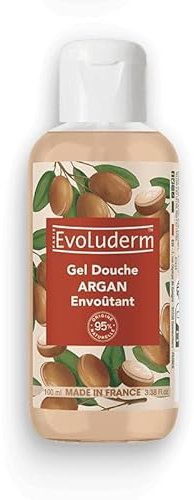 EVOLUDERM - Gel Douche Argan Envoûtant - 100 ml - 95% d’Origine Naturelle - Végan - Fabrication Française