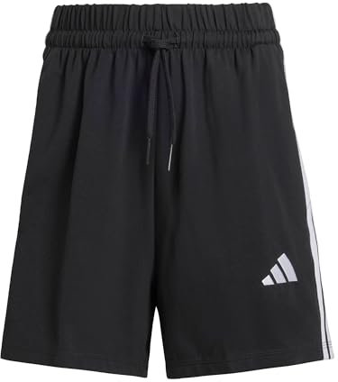 adidas Damen Essentials 3-Stripes Cotton Shorts, Black/White, M