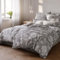 Pure Label Blumen Bettwäsche 155x220 cm mit einem Kissenbezug 80x80 cm - Traumhaft weiches Bettwäsche-Sets 155 x 220 cm in Taupe aus 100% Baumwolle mit YKK Reißverschluss