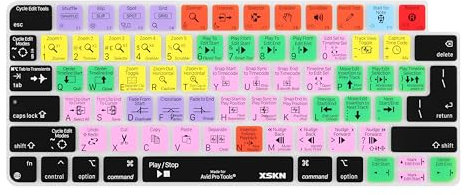 XSKN Tastaturabdeckung aus Silikon für Apple 2021 iMac M1 Chip Magic Keyboard mit Touch ID A2449 mit Feststelltaste A2450 Tastatur (EU- und US-Version AVID Pro Tools)
