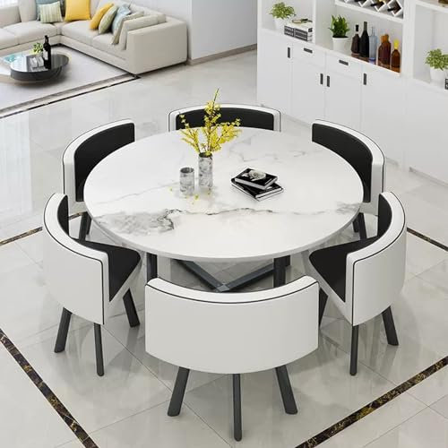 WRYsqbhjyb Runder Esstisch für 6 Personen, Esszimmertisch Rund, Platzsparender und Schöner Lässiger Couchtisch für Wohnzimmer, Esszimmer, Empfangsraum (Color : E)