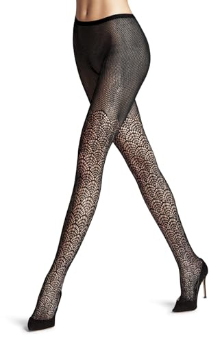 FALKE Damen Strumpfhose Siren W Ti transparent gemustert 1 Stück, Schwarz Black 3009, M-L