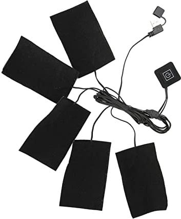 USB Heat Pad,Clothes Heating Pad,USB Electric Clothes Five Heater Pads Heating Element Adjustable Temperature Warmer Tool Electric Cloth Heater Pad for Winter Clothes Pet Warmer