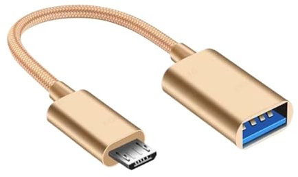 CTCOIJRN USB OTG Adapter M1cro USB Male to USB 2.0 Female Cable Adapter Ph/n-e USB Flash Drive(Micro USB Plug Gold)