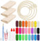 Woohome Stickerei Starter Kit Punch Needle Kit mit Stickrahmen, Stanznadeltuch, Garn, Punch Needle für Handwerk Stitching (18 Stück Starter Kits)