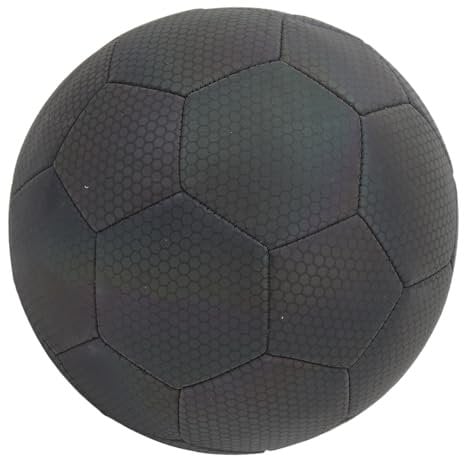 Reflektierender Fußballkugel, Größe 5 Leuchten Im Dunklen Schwarzen Leuchtenden Ball Reflektierende Fußball PU Leck -Proof Air Ventil Leuchtend Leuchtend Fußball