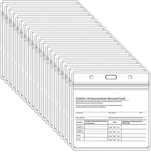 20pcs Sozialversicherungskartenschutz 5x4 '' wasserdichte PVC -Kartenschutzhülsen, Kartenabdeckung wiederverwendbare Plastikkartenärmele für Lehrer, Studenten, Ärzte, Krankenschwestern und Büro..