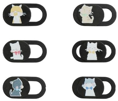 Tabanzhe Laptop Camera Cover Slide-6PCS Phone & Computer Camera Webcam Cover Slide Web Cam Privacy Blocker Cute Laptop Privacy Security Accessories for Desktop PC Tablet Pad(Cats)