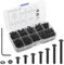 KILDOWS 690 Pezzi M3 Viti Dadi e Rondelle Set, M3 Viti Bulloni a Testa Cilindrica con Esagono Incassato Filettati Dadi Rondella Assortimento Kit Nero con Chiave e Scatola di Immagazzinaggio