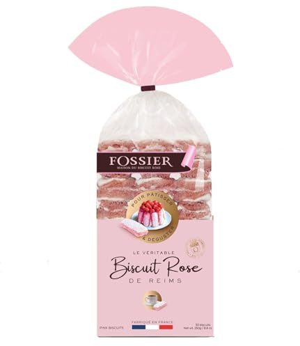 FOSSIER Biscuit Rose zarte rosafarbene Löffelbisquits Feingebäck französische Spezialität Frankreich inkl. FeinWert E-Book (1 x 250g)