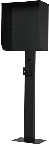 petour base de soporte para wallbox con protección contra la lluvia, poste de soporte universal resistente a la intemperie de hierro, soporte para wallbox de 135 cm de altura, poste de montaje en pie