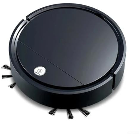 Robot aspirador automático 3 en 1, máquina de limpieza inalámbrica inteligente de 22,5 cm, inalámbrica ultrafina para suelos duros (negro)
