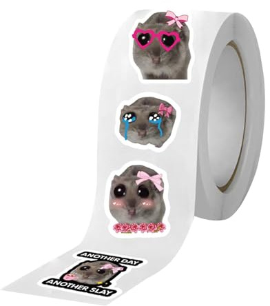 Lustige Hamsteraufkleber - 500 Stück seltsame Tieraufkleber, Scrapbook-Zubehör | Multifunktionale Hamster Weirdcore Aufkleber mit 10 Mustern für Wasserflaschen, Laptops, Gitarren, Nettes kreatives