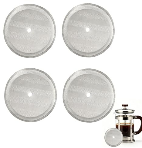 4Pcs Cafetiere Filter Mesh,4'' Stainless Steel Coffee Filters for 1000ml