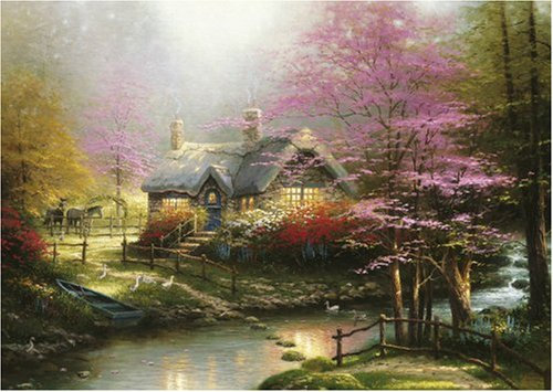 Schmidt Spiele Thomas Kinkade Am Bach, leuchtet im Dunkeln, Puzzle 1000 Teile