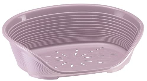 Ferplast Hundebett Katzenbett Kunststoff-Hundebett Extra Small Hundeliege waschbar Hundekorb atmungsaktiv rutschfest Siesta Deluxe, 43 x 28 x h 17,5 cm, Rose