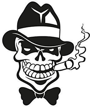 Plott Aufkleber Al CApone Totenkopf Mafia Godfather Sticker Tuning Fun Gag
