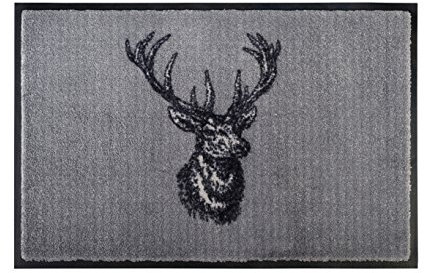 Gift Company - waschbare Fußmatte - Hirsch - Grau - 75 x 50 cm