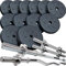 ScSPORTS® Hantelset - 2 Kurzhanteln, Langhantel, SZ Stange, max. Belastbarkeit 50/110/120/150 kg, Ø31mm, Hantelscheiben, Kunststoff, Schwarz - Gewichtsset (27,5 kg (2x5 + 4x2,5 + 6x1,25))