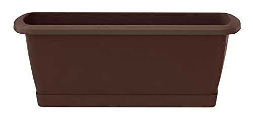 Jardinera Respana de plastico en color marron 59 (largo) x 18,4 (ancho) x 14,5 (alto) cm