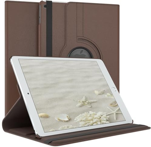 EAZY CASE - Tablet Hülle für iPad 5 / iPad 6 (2017/2018) Schutzhülle 9.7 Zoll Smart Cover Tablet Case Rotationcase zum Aufstellen Klapphülle 360° drehbar mit Standfunktion Tasche Kunstleder Braun