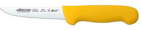 Arcos Serie 2900 - Caja 6 uds Cuchillo Deshuesador - Hoja de Acero Inoxidable NITRUM de 130 mm - Mango inyectado en Polipropileno Color amarillo (6 UDS)