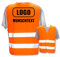 PixiPrints.com Warnweste mit eigenem Aufdruck * Druck: Rücken/Standard-Druck, Farbe & Größe: Orange 5XL * Selbst gestalten mit Name Text Bild Logo