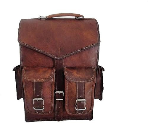ALASKA EXPORTS Genuine Leather Backpack Convertible Laptop Messenger Sling Bag | Shoulder Bags | Work Satchel | Business Rucksack | Travel Daypack (11 X 15 X 5)