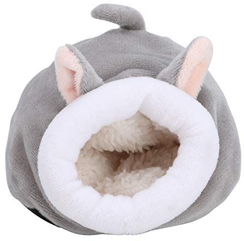 Pssopp Haustier Eichhörnchen Schlafnest Warme Winterschlafsack Mini Niedliche Baumwolle Igel Kleintier Hauskäfig Spielzeug(Grau)