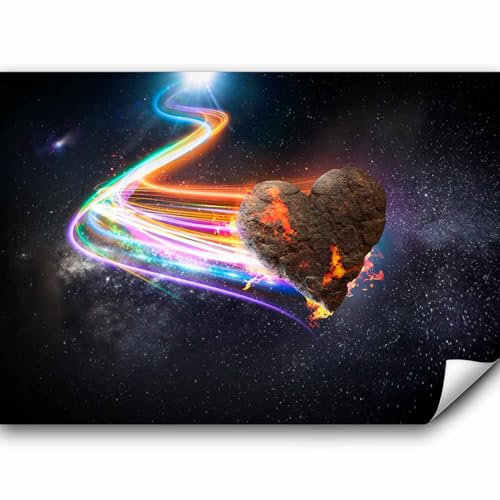 murando Fototapete Galaxy 300x210 cm Vlies Tapeten Wandtapete XXL Moderne Wanddeko Design Wand Dekoration Wohnzimmer Schlafzimmer Büro Flur Kosmos Himmel Herz n-A-1027-a-b