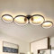 GBLY LED Deckenlampe Warmweiß Wohnzimmerlampe: 4 Flammig in Ringoptik 3000k Deckenleuchte Modern Rund 37W Schwarze Schlafzimmerlampe für Schlafzimmer Wohnzimmer Flur Büro Arbeitszimmer