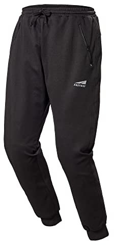 FAST WAY Motorrad-Jogginghose Herren, EN Zertifiziert, Knieprotektoren Entnehmbar, Sicherheitsnähte an Sturzpositionen, Elastische Motorradhose, Schwarz, Größe 58