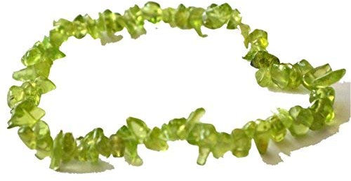 Splitter-Armbänder auf elastischen Zugband | Edelstein-Armband für Damen und Herren | Heilstein und Stretch-Armband (Peridot)