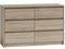 ADGO Karo K120 Kommode mit 6 Schubladen 120x75x40cm, Klassischer Schrank mit Regalen für Schlafzimmer, Flur, Wohnzimmer, Kinderzimmer, Tief Freistehend Platzsparend (Versand in 2 Packs) (Sonoma Eiche)
