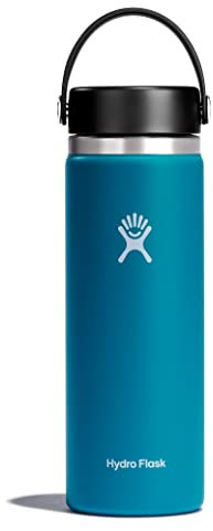 HYDRO FLASK - Trinkflasche 591ml (20oz) - Isolierte Wasserflasche aus Edelstahl - Sportflasche mit auslaufsicherem Flex Cap-Deckel & Gurt - Thermoflasche Spülmaschinenfest - Weite Öffnung - Laguna
