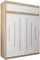 Kryspol Schwebetürenschrank York 180 cm Kleiderschrank mit Kleiderstange und Einlegeboden Schlafzimmer- Wohnzimmerschrank Schiebetüren Modern Design (Sonoma + Weiß mit Erweiterung)